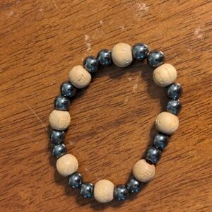 5$20. Beaded Bracelet in Black and Tan